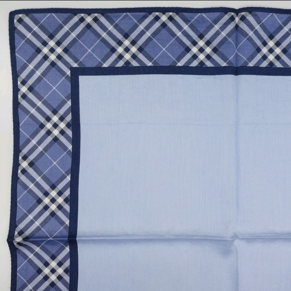 Burberry mini scarf handkerchief cotton nova check horse women men unisex Blue - Picture 5 of 6